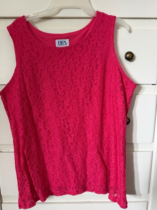 Classic Tops - Classic Hot Pink Lace Camisole Tank